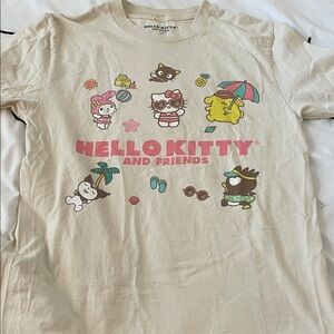 Hello Kitty Cream Short Sleeve Tee with Characters